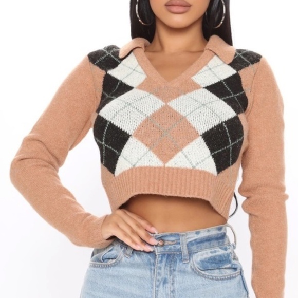 William Rast Argyle Plaid Cropped Jumper - super cute and preppy - Picture 4 of 7